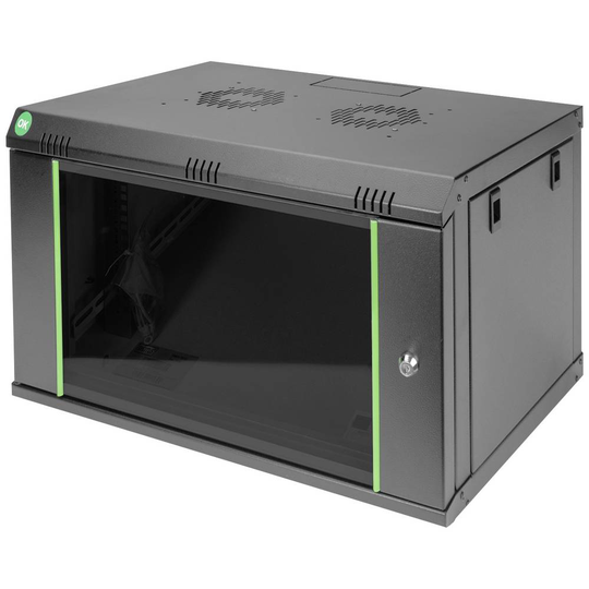 Digitus DN-19 07-U-EC-SW 19 väggskåp (B x H x D) 600 x 416 x 450 mm 7 U Svart (RAL 9005), Svart (matt), Svart