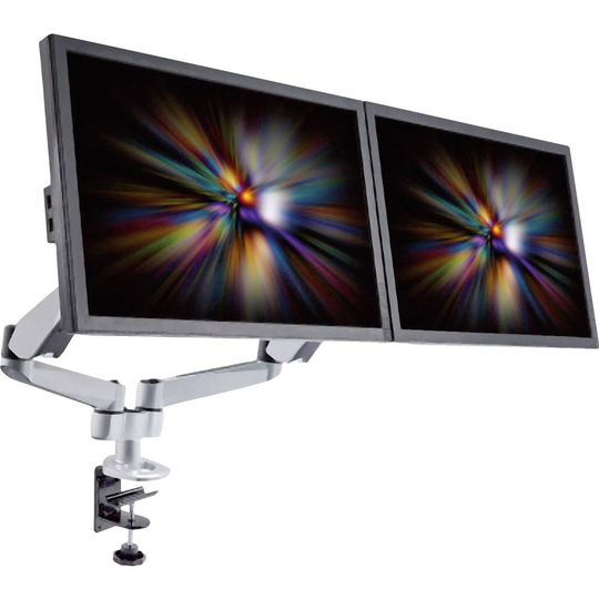 SpeaKa Professional SP-1624800 SuperFlex 2x Monitor bordsfäste 25,4 cm (10) - 68,6 cm (27) Justerbar i höjd, Tiltbar, Svängbar, Roterbar