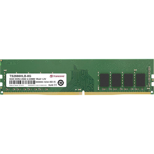 Transcend TS2666HLB-8G Internminne Desktop Modul 8 GB 1 x 8 GB DDR4 2666 MHz CL19