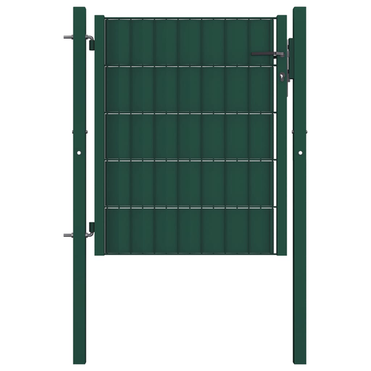 vidaXL Trädgårdsgrind PVC och stål 100x101 cm grön