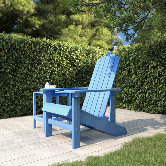 vidaXL Adirondackstol HDPE aquablå
