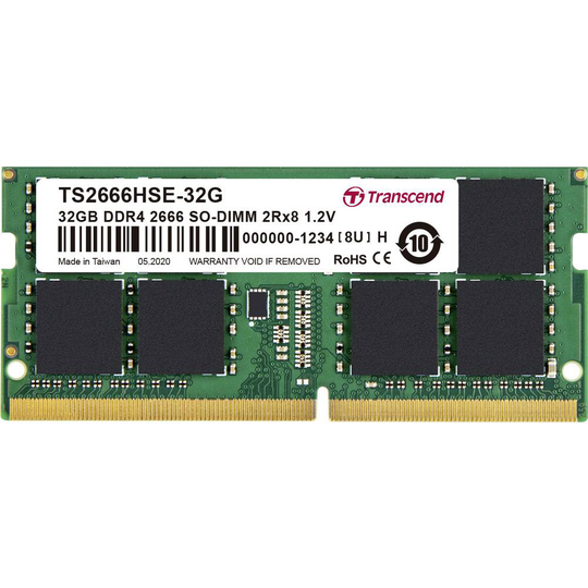 Transcend TS2666HSE-32G Internminne Laptop Modul 32 GB 1 x 32 GB DDR4 2666 MHz CL19