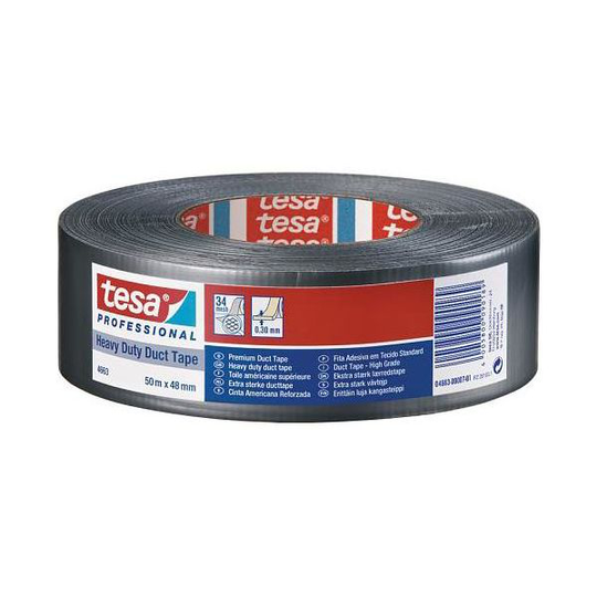 Tesa 4663 Premium Vävtejp silver, 50 m x 48 mm