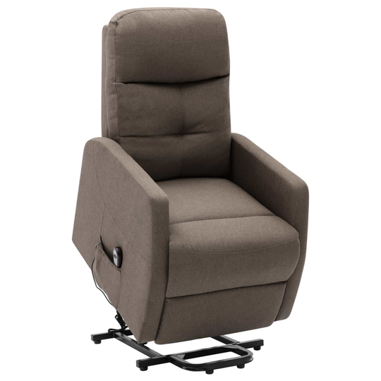 vidaXL Reclinerfåtölj med uppresningshjälp taupe tyg