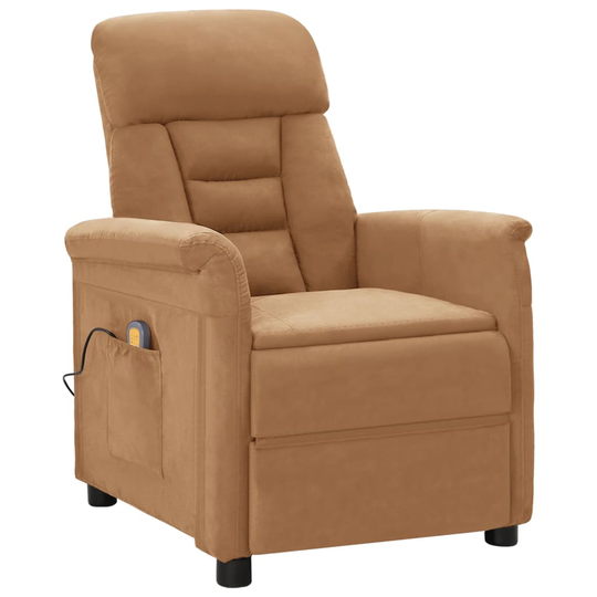 vidaXL Massagefåtölj taupe konstmocka