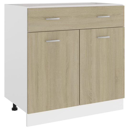 vidaXL Underskåp med låda sonoma-ek 80x46x81,5 cm spånskiva