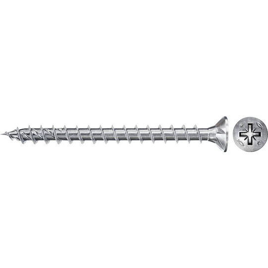 Fischer Power-Fast II CZF 670191 Spånskivs-skruv 4 mm 25 mm Stjärnskruvmejsel Pozidrivspår Stål galvaniskt förzinkad 200 st