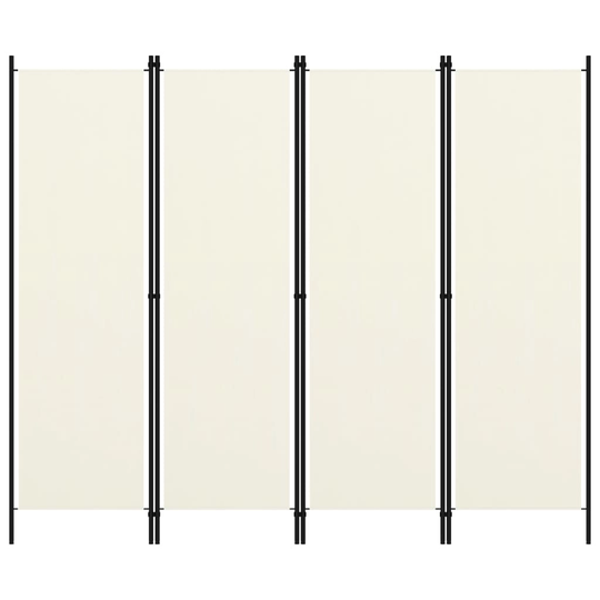 vidaXL Rumsavdelare 4 paneler gräddvit 200x180 cm