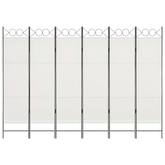 vidaXL Rumsavdelare 6 paneler vit 240x180 cm