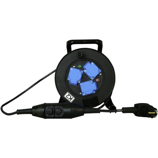 Kopp 144815001 Kabelvinda med personskydd med PRCD 230 V Svart, Blå IP44