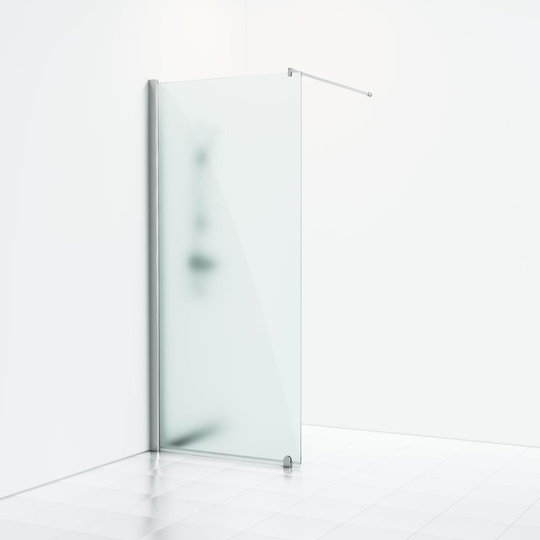 Svedbergs Skärmvägg Skoga Fast 70 - Frostglas Alu blank