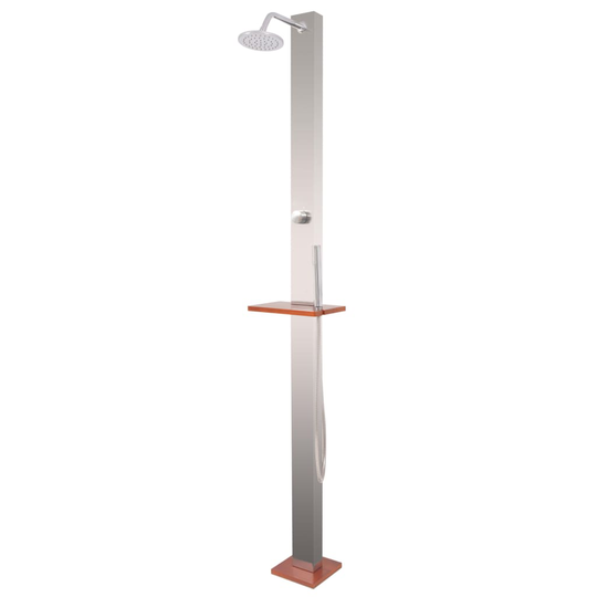 vidaXL Utedusch rostfritt stål 210 cm
