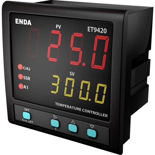 Enda ET9420-230 PID Termostat Pt100, J, K, T, S, R Relä 2 A, SSR (L x B x H) 88 x 96 x 96 mm