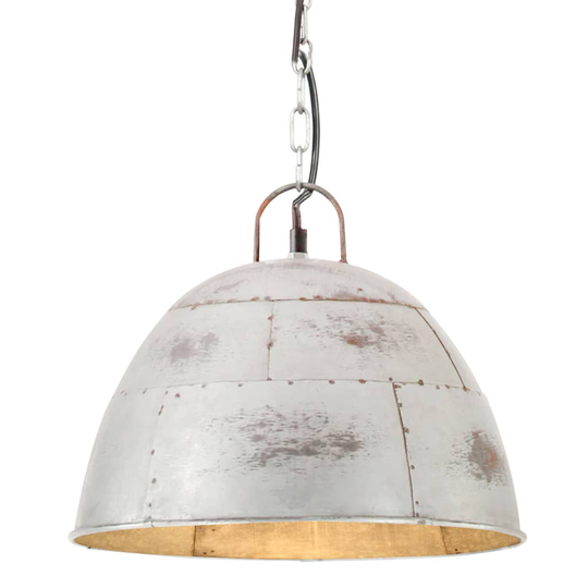 vidaXL Hänglampa industriell vintage 25 W silver rund 31 cm E27