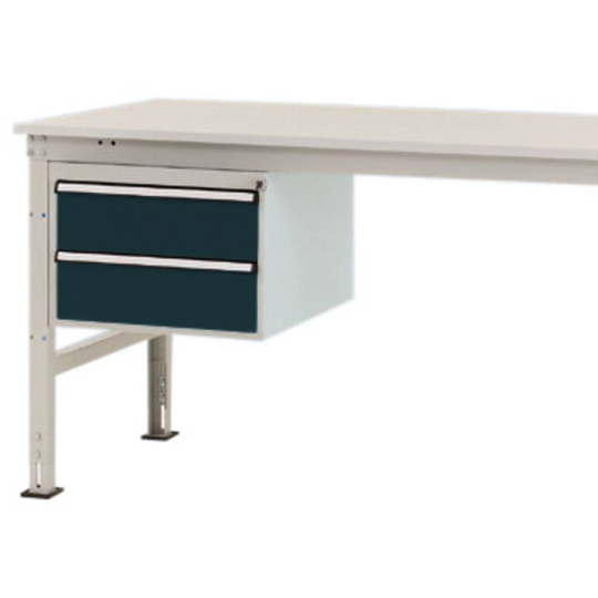 Manuflex ZB4515.7016 Infällbar låda, användbar höjd 300 mm med 2 skjutbara fack. För bordsdjup 800 mm