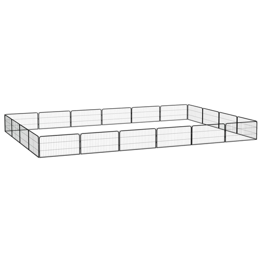 vidaXL Hundbur 20 paneler svart 100x50 cm pulverlackerat stål