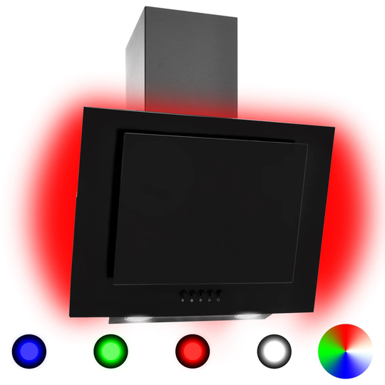 vidaXL Köksfläkt RGB 60 cm rostfritt stål och härdat glas