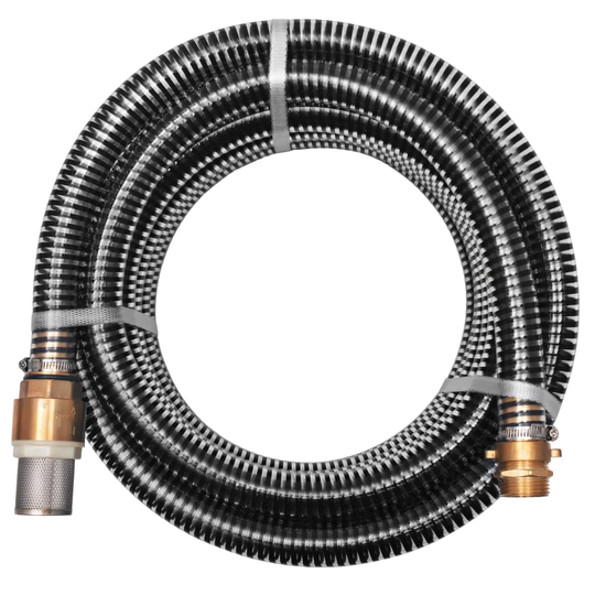 vidaXL Sugslang med koppling i mässing 10 m 25 mm svart