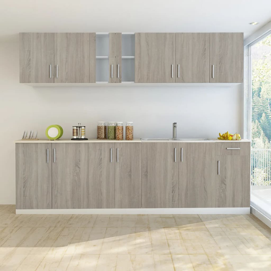 vidaXL Köksskåp set 8 delar med diskho 80 x 60 cm ekimitation