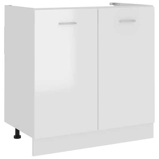 vidaXL Underskåp för diskho vit högglans 80x46x81,5 cm konstruerat trä
