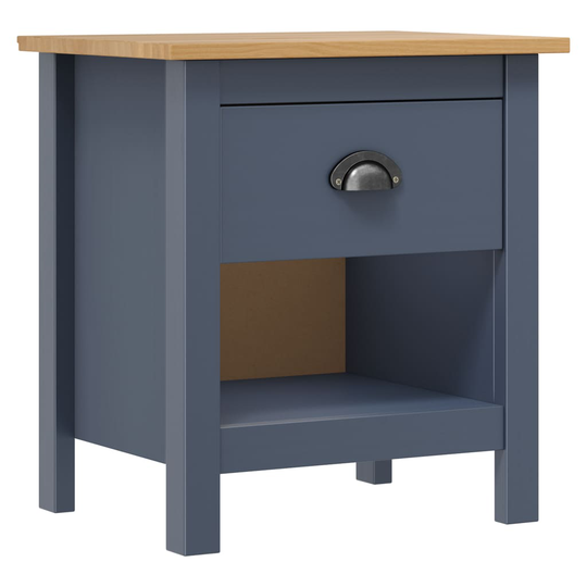 vidaXL Sängbord Hill Range grå 46x35x49,5 cm massiv furu