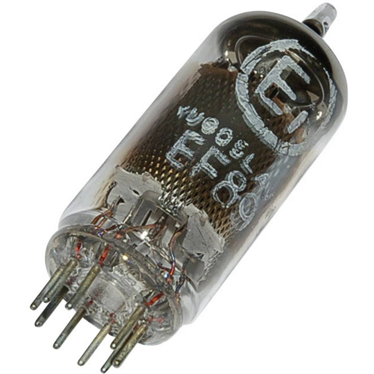 EF 89 = 6 DA 6 Elektronrör Pentod 250 V 9 mA Antal poler: 9 Sockel: Noval Innehåll 1 st