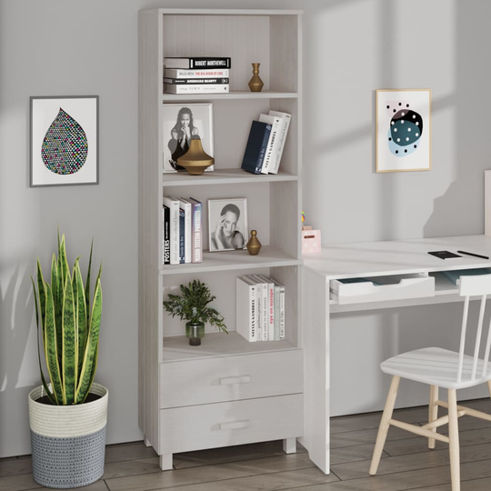 vidaXL Högskåp vit 60x35x180 cm massiv furu
