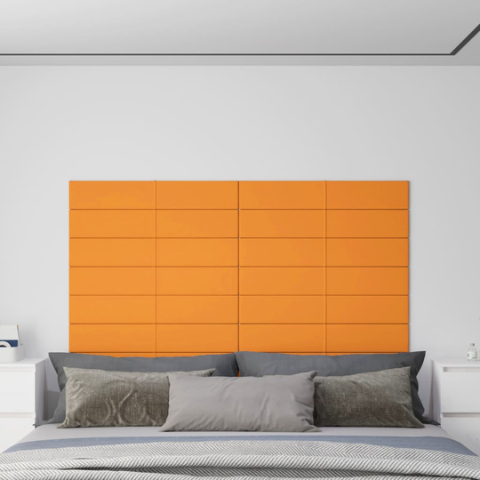 vidaXL Väggpaneler 12 st gul 90x15 cm tyg 1,62 m²