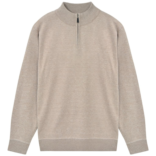 vidaXL Tröja med dragkedja 5 st herr beige XXL
