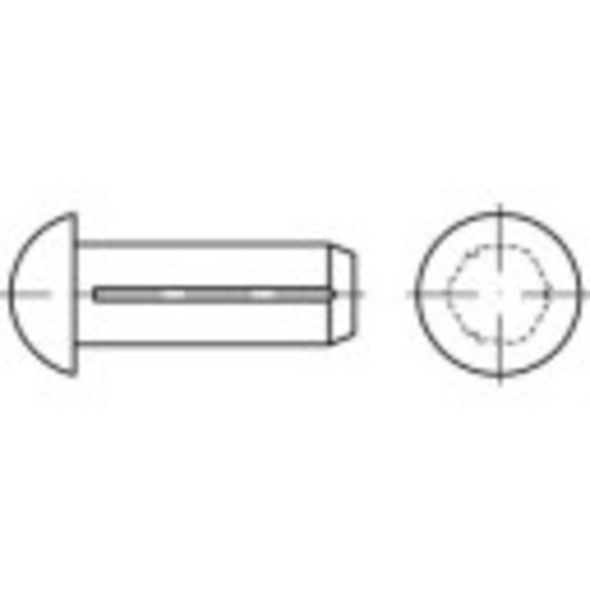 TOOLCRAFT 136522 Räfflad spik, runt huvud (Ø x L) 2.5 mm x 5 mm Stål 500 st