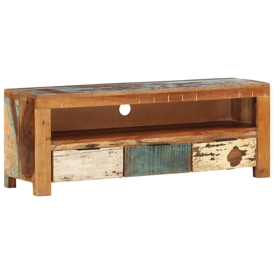 vidaXL TV-bänk 110x30x40 cm massivt återvunnet trä