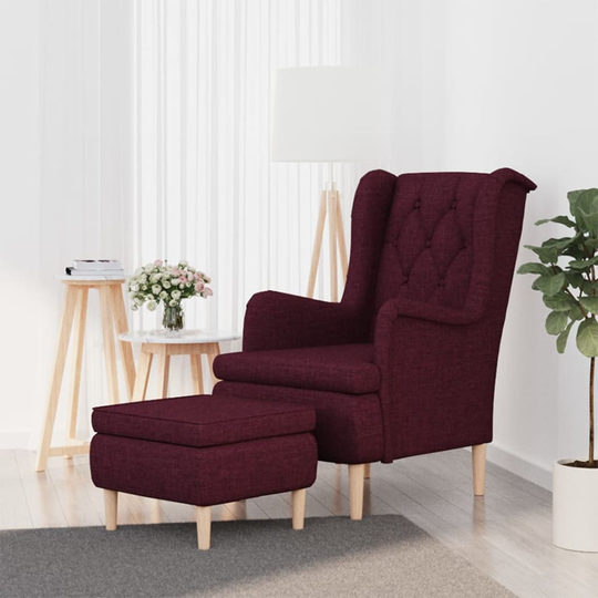 vidaXL Fåtölj med fotpall lila tyg