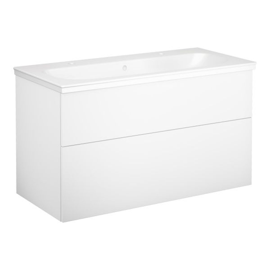 Gustavsberg Artic Kommodpaket slät, vit, 100 cm, 2 blandarhål