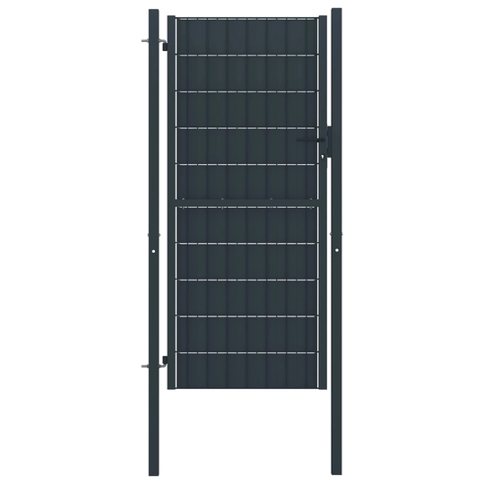vidaXL Stängselgrind PVC och stål 100x164 cm antracit