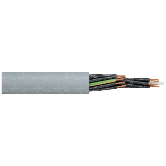 Faber Kabel H05VV5-F Styrledning 7 G 1.50 mm² Grå 031528 Metervara