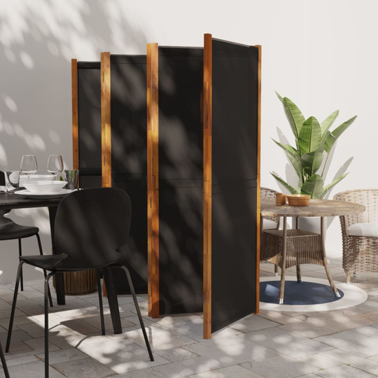 vidaXL Rumsavdelare 6 paneler svart 420x180 cm