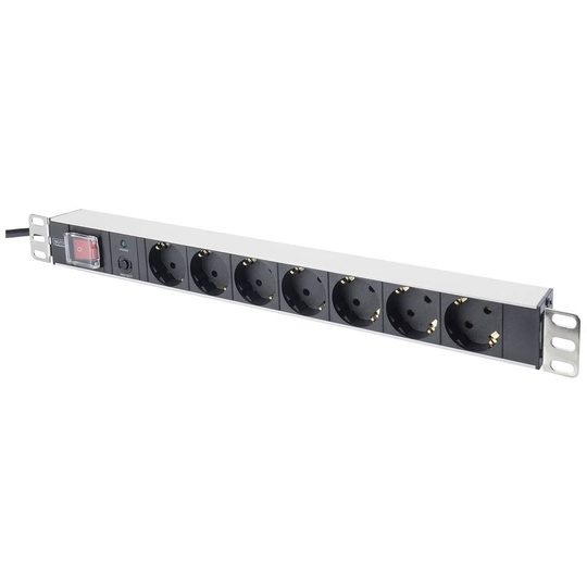 Digitus DN-19 PDU-7SO 19 tum Nätverksskåp-förgreningsdosa Jordat uttag Överspänningsskydd