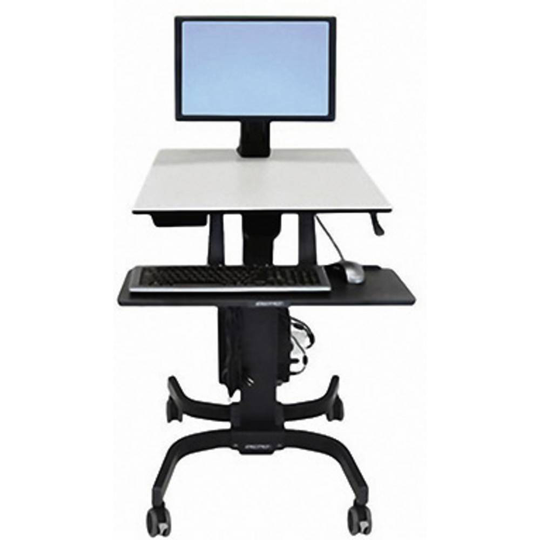 Ergotron WorkFit-C 1x #####Mobiler Sitz-/Steh-PC-Arbeitsplatz 25,4 cm (10) - 61,0 cm (24) Justerbar i höjd, Tangentbordsbricka, Tiltbar, Roterbar
