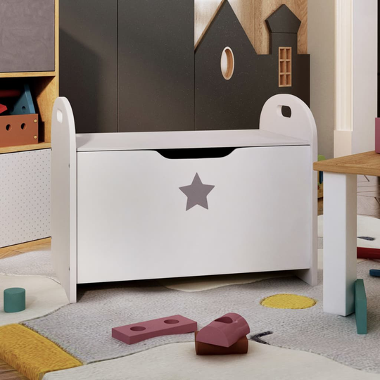 vidaXL Förvaringsbänk barn vit 60x40x46,5 cm MDF