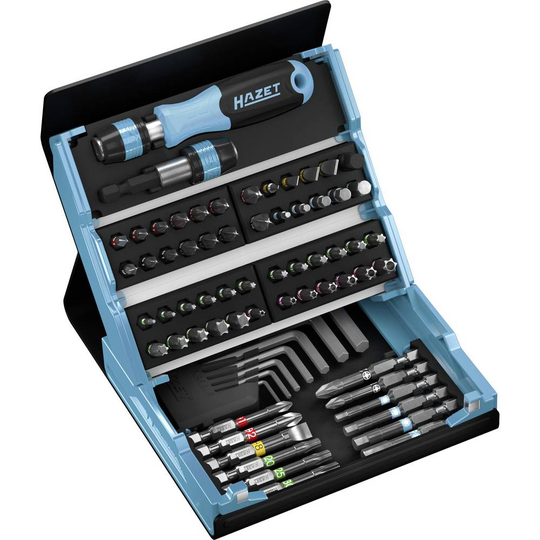 Hazet SmartCase 2200SC-1 Bit-Set 69-delar Inner-sexkantig, Spår, Stjärnspår Phillips, Stjärnspår Pozidriv, T-Profil