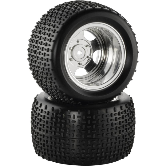 Reely 1:10 Truggy Kompletta hjul Quer-Spike Tribal Krom 2 st