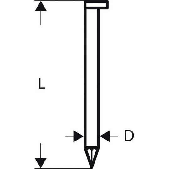 Bandspik, D-skalle SN34DK 75 - 2,8 mm, 75 mm, blank, glatt 3000 st Bosch Accessories 2608200002 N/A