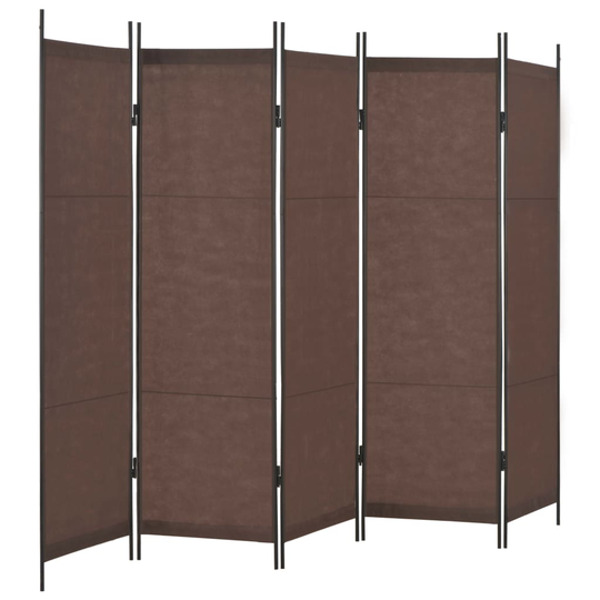 vidaXL Rumsavdelare 5 paneler brun 250x180 cm