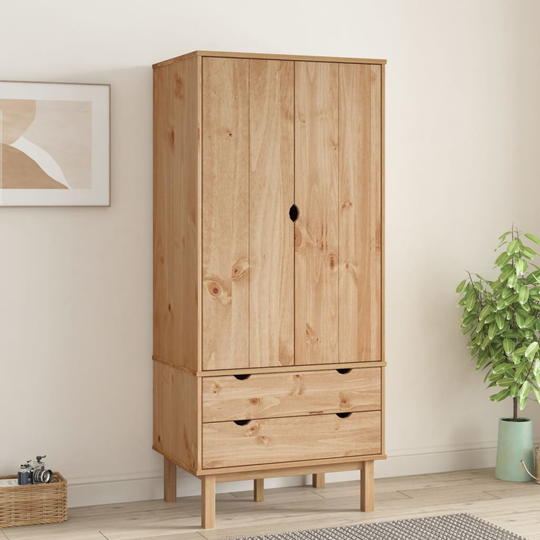 vidaXL Garderob 76,5x53x172 cm massiv furu