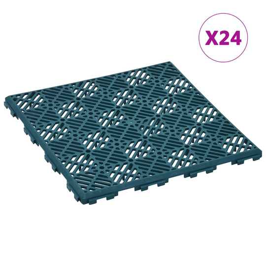 vidaXL Trädgårdsplattor 24 st grön 29x29 cm plast