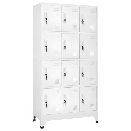 vidaXL Klädskåp för omklädningsrum med 12 fack 90x45x180 cm