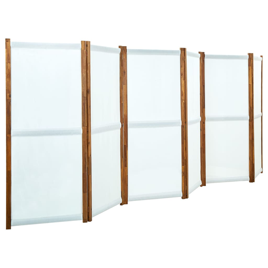 vidaXL Rumsavdelare 6 paneler gräddvit 420x170 cm