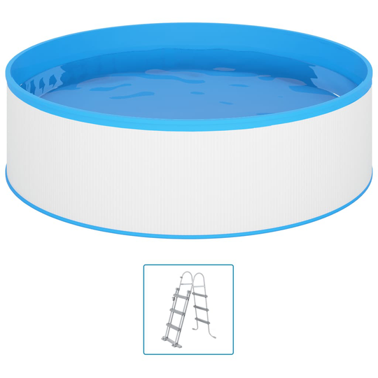 vidaXL Plaskpool med 4-stegs stege 350x90 cm vit