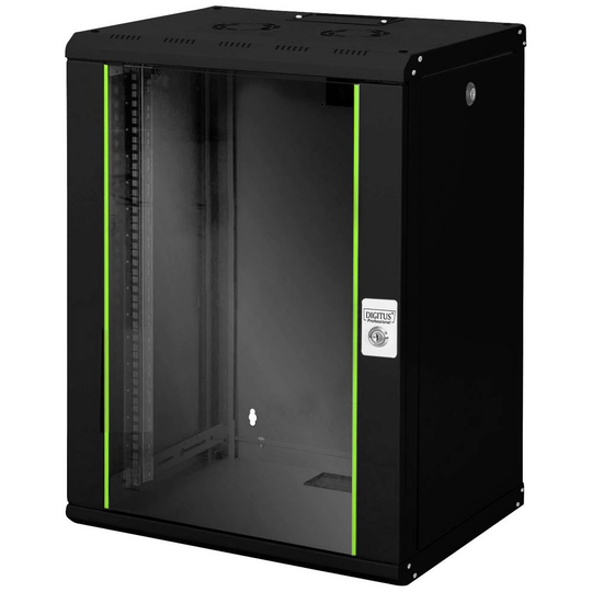 Digitus DN-19 16-U-SW 19 väggskåp (B x H x D) 600 x 820 x 450 mm 16 U Svart (RAL 9005)