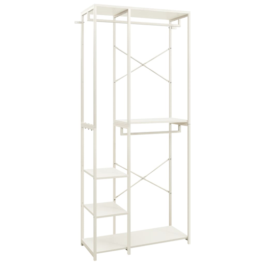 vidaXL Garderob vit 90x40x213 cm metall och spånskiva